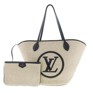 LOUIS VUITTON Saint Jacques knitted raffia bag tote basket White